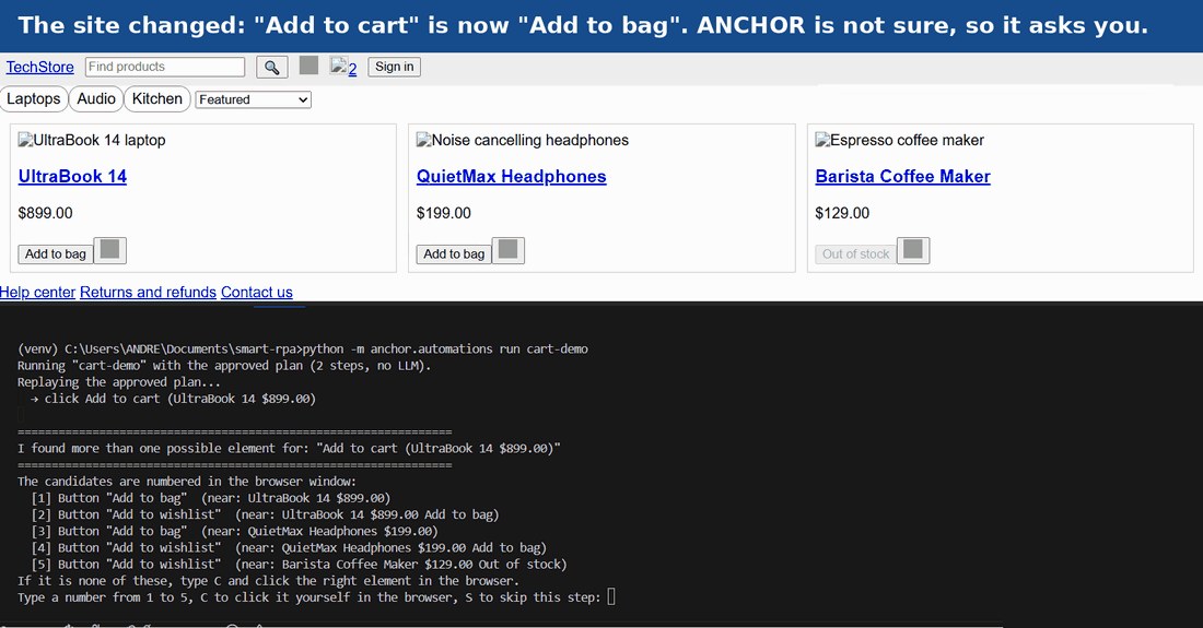 Ảnh giao diện hoặc minh họa chính thức của Web automation with Ollama on a 4 GB GPU: Qwen 3.5 4B plans, a heuristic clicks, and saved tasks replay with no model at all