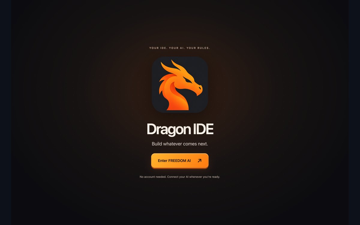Giao diện mở đầu chính thức của Dragon IDE