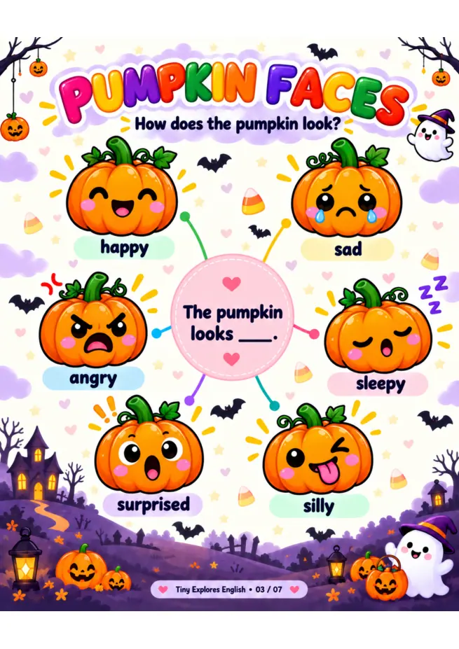 Poster Pumpkin Faces: The pumpkin looks