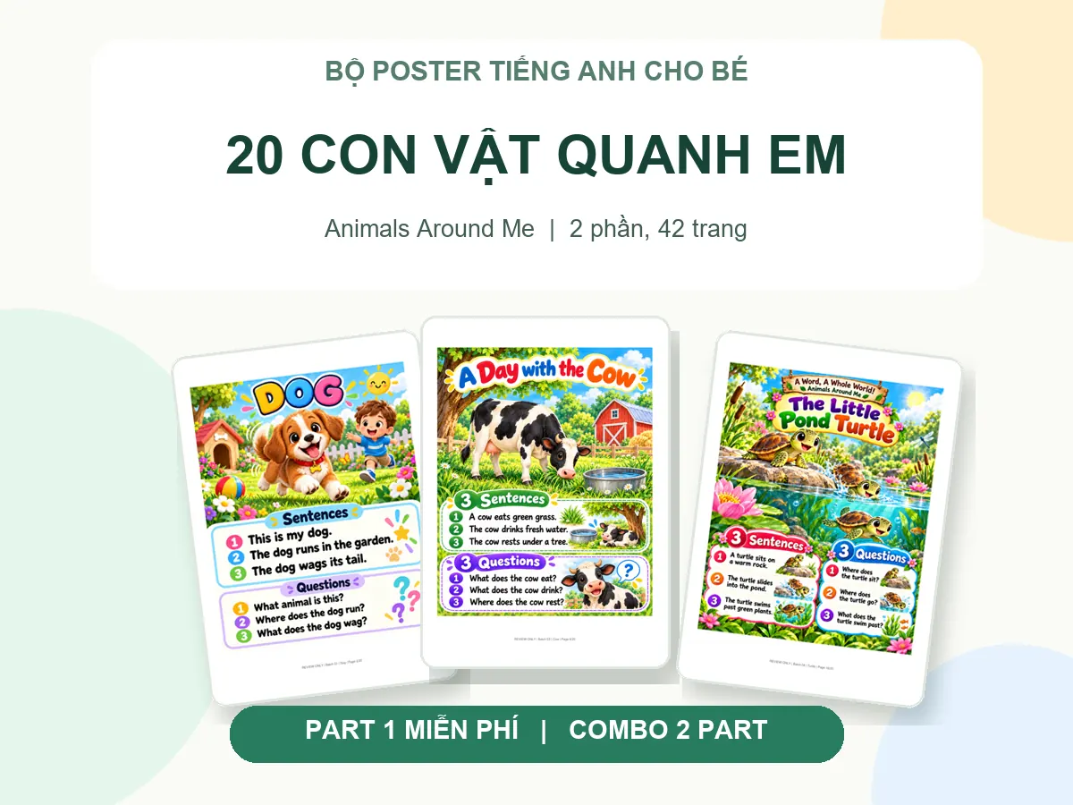 Bộ Animals Around Me gồm 2 phần và 20 con vật